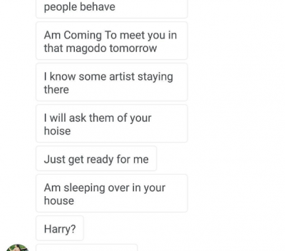 She even threatens to go to his house to sleep