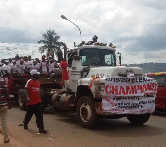 Enugu Rangers got a trailer for their 'open-top' parade