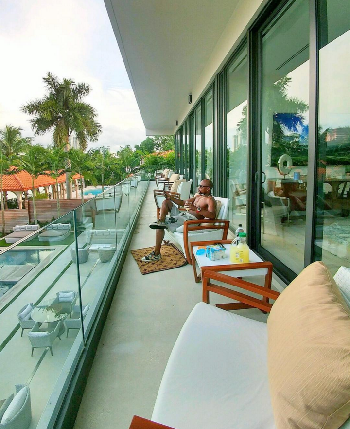 He captioned this image: At one of my private estates; sitting back, thinking how it's one thing to get there and make it, but the question is... can you maintain it? I had my first fight in 1987 and my professional career started in 1996. I retired before 40 and I'm not even 40.