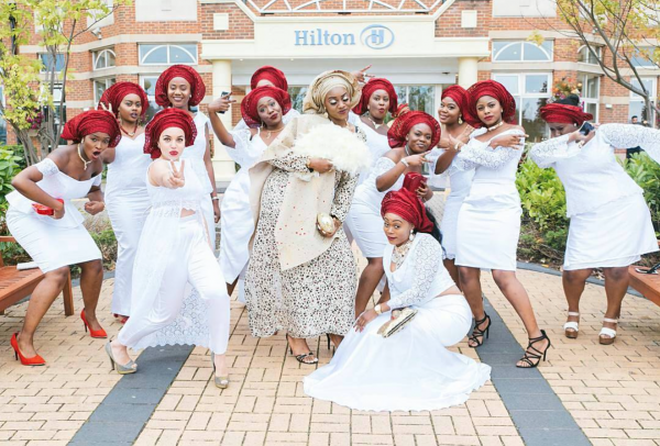 bride and bridesmaids