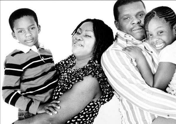 Chris Jeyibo, his wife and kids.