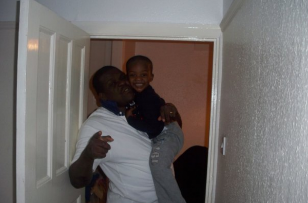 Chris Jeyibo and his son.