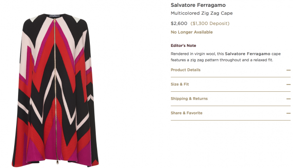Believe it or not, this cape costs a whooping $2,600