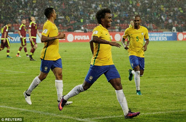 The midfielder who scored in Brazil's 2-0 win in Venezuela on Tuesday October 11, dedicated the goal to his mother.