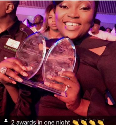 Funke Akindele bagged two awards at Naija FM Comedy awards on Sunday