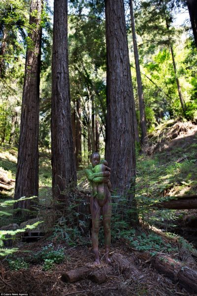 Mother and child in Santa Cruz Redwoods