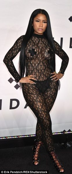 Nicki's outfit was a bit more daring