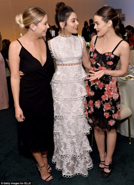 Vanessa Hudgens pictured with Pretty Little Liars stars, Shay Mitchell and Ashley Benson