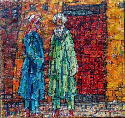 Oil on Canvas art work by Ben Ibebe. His work will be shown at #ArtXLagos courtesy of IICD Centre