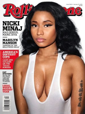 Nicki is braless on the cover of RollingStone