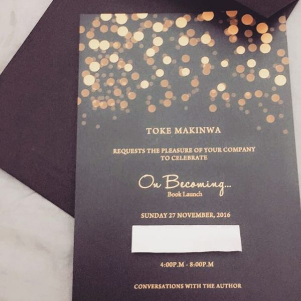 Toke invite people for her book launch.