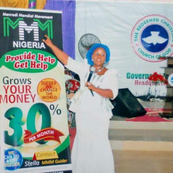 An MMM promoter taking her gospel to church.