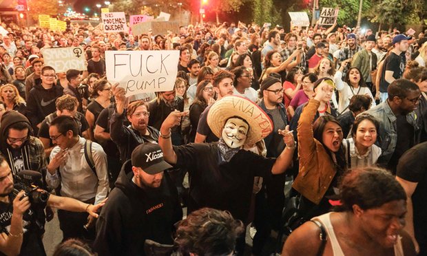 Americans gather to protest, a day after President-elect Donald Trump’s victory. Credit: Ringo Chiu/AFP/Getty Images