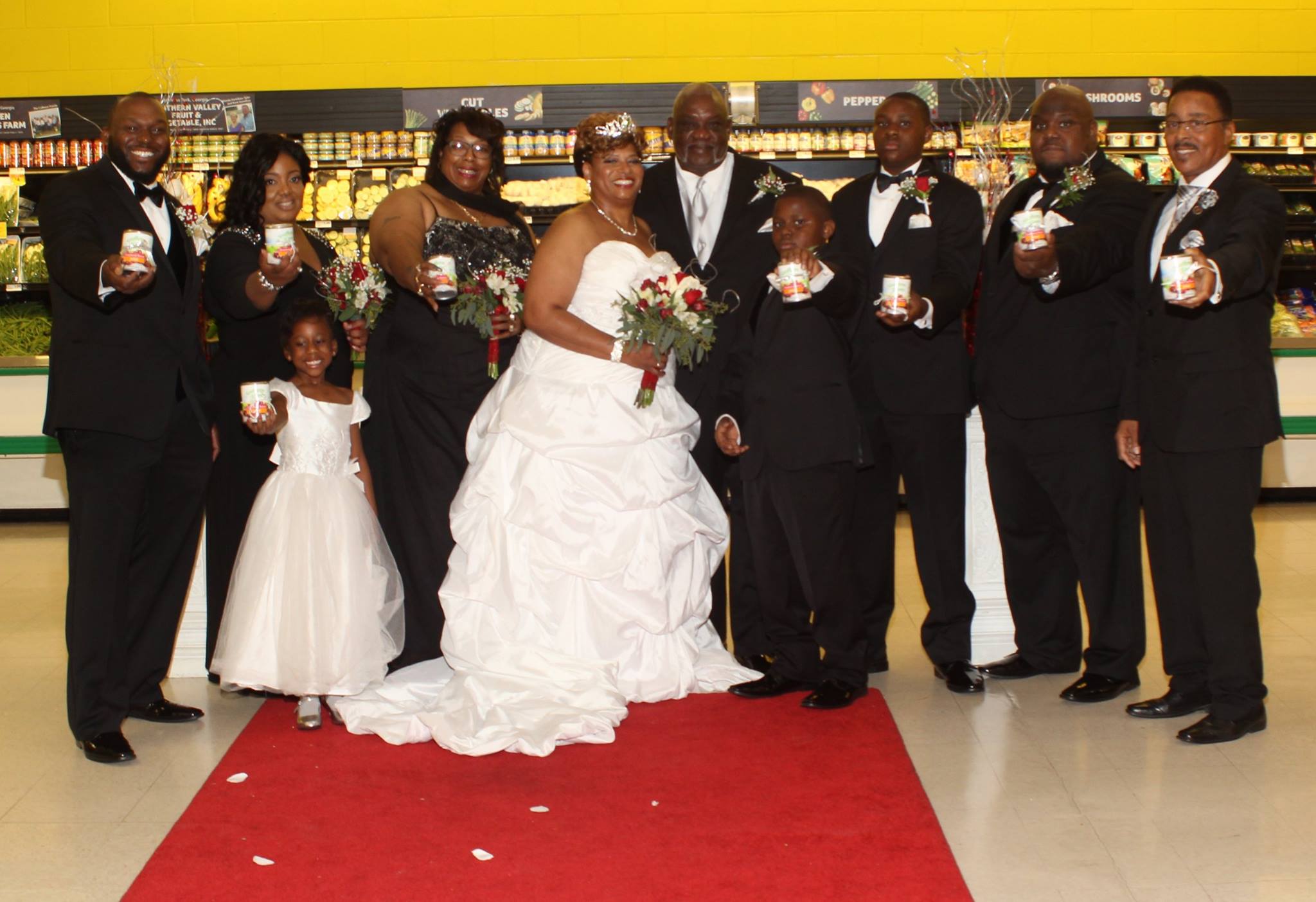 Who else do you know weds at a supermarket?