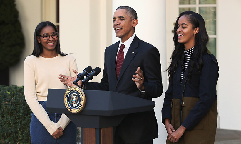 Obama and Daughters 2