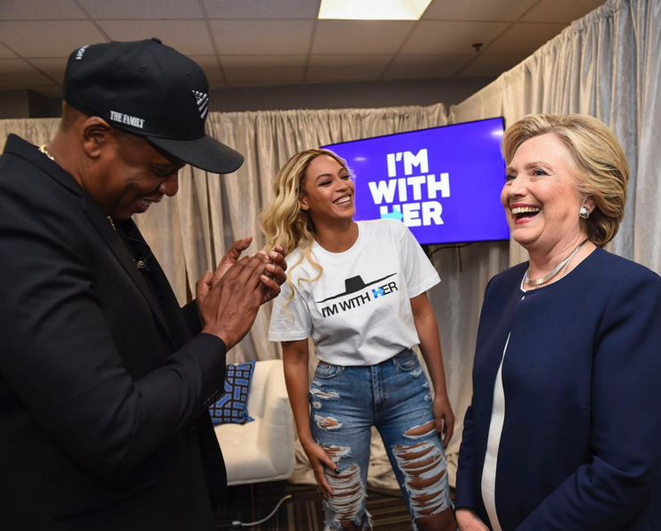 Jay Z, Beyonce and Hillary Clinton