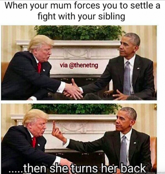 When your mum forces you to settle a fight with your sibling