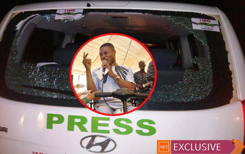 Yinka Ayefele's car damaged in Ekiti State