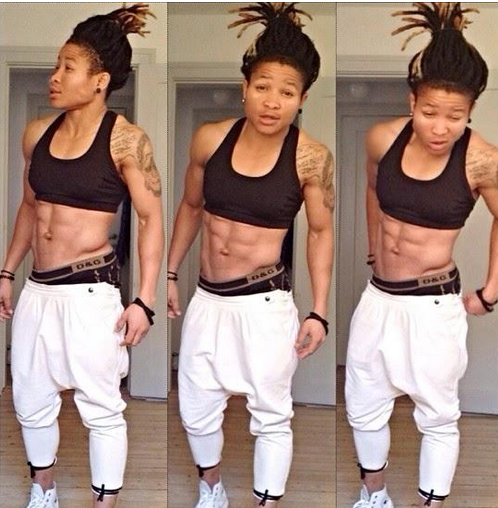 chichi looking all sexy in sweat pants