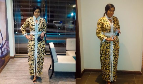 Chika Ike exicted in her outfit