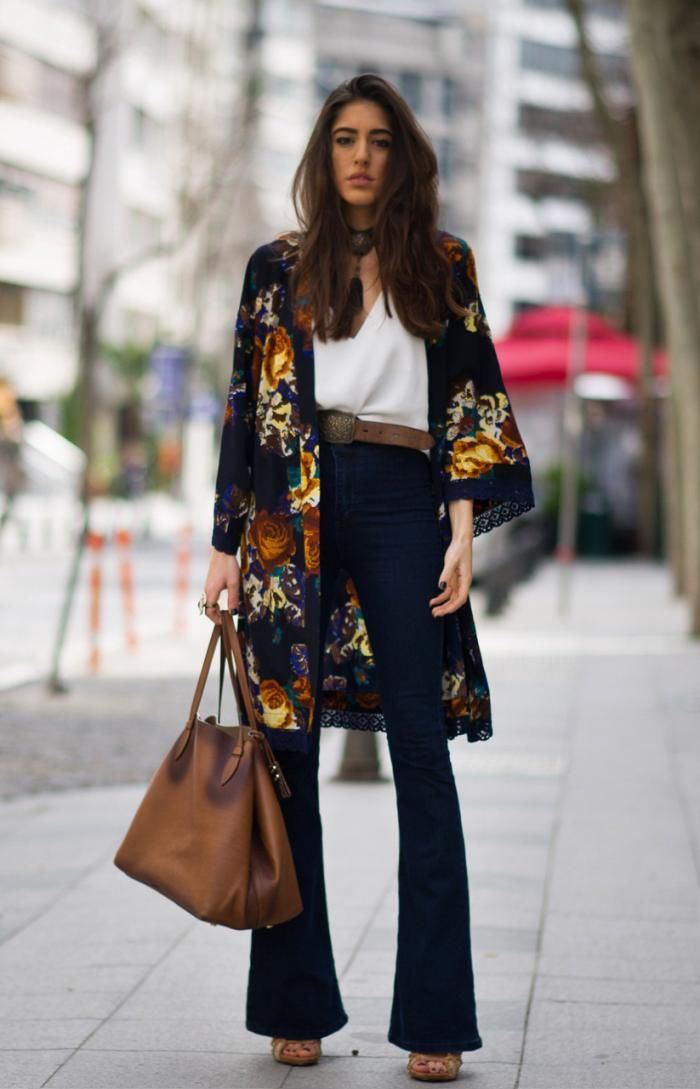 Kimono and flare pants