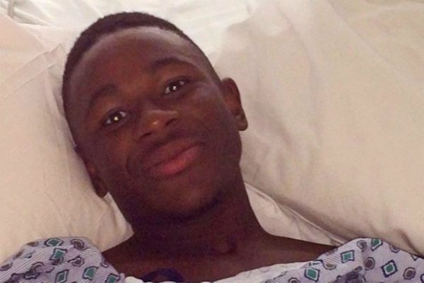 Reuben Nsemoh on his hospital bed