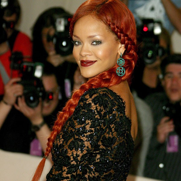Rihanna with hair plaited