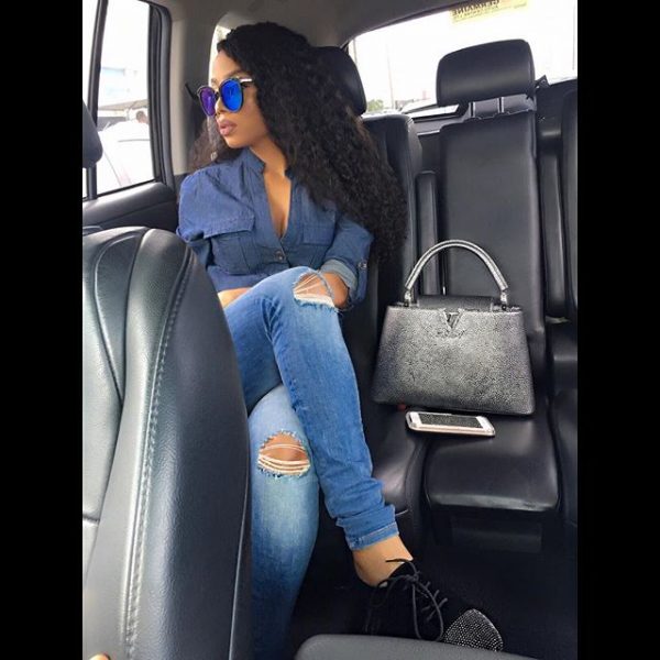 Toke makes denim look amazing pairing them with those killer shoes