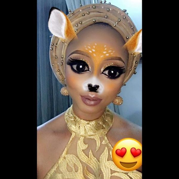 Toke still looking beautiful using a snapchat filter