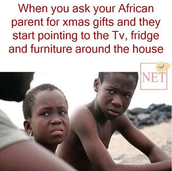 After asking for gifts from an African parent