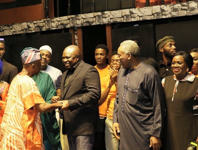 The governor was also pictured Tunde Kelani, Olu Jacobs among others during the grand performance of stage play, 'Heartbeat, The Musical’