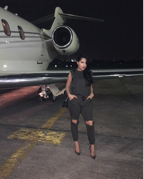 Private jet by night ...