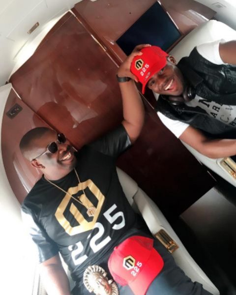 Don Jazzy and Korede Bello on their way to Abidjan on Thursday