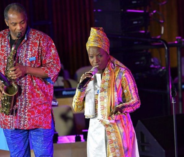 Femi Kuti and Angelique Kidjo perform at the event