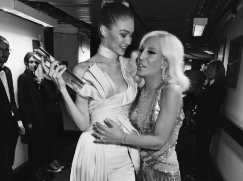 Gigi Hadid and Donatella Versace