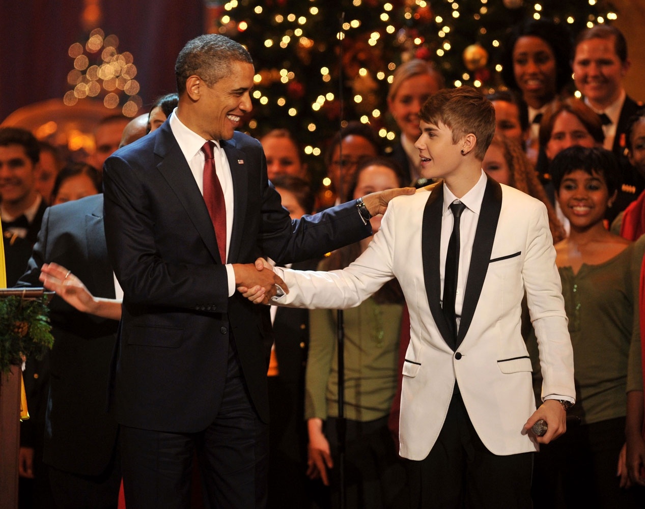 Bieber performed at 'Christmas for Washinton' back in 2011 and he later tweeted; 'President Obama is once cool Prez. He told me he was chilling #Presidential SWAG'