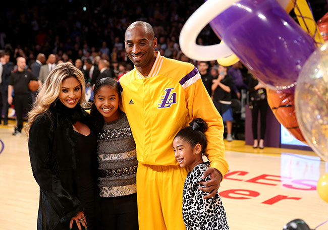 Kobe Bryant with his wife and two daughters