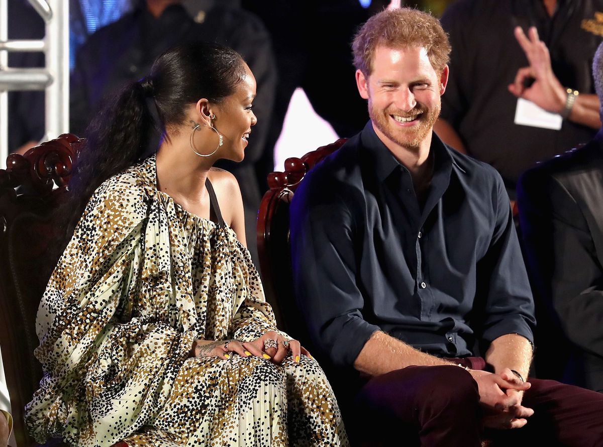 Prince Harry and Rihanna attend a Golden Anniversary Spectacular and the Prince just couldn't stop blushing.