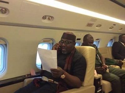 This is Governor Rochas in his natural habitat: aboard a private jet.