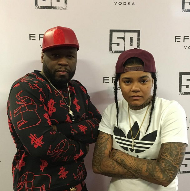 50 Cent captioned their pict together; YOUNG MA the hottest shit out right now, her swag reminds me of my mother. So offical, i dont like a lot a shit but this is Tuff. Im glad she from New York.