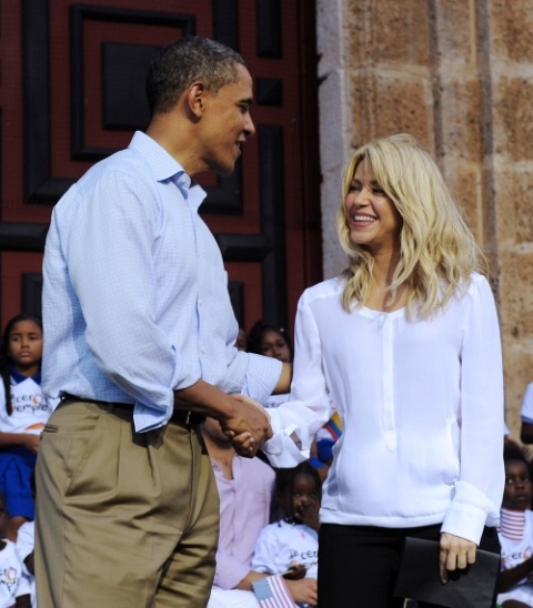 Shakira meets Obama in Colombia