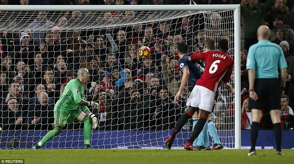 Victor Valdes was helpless as Pogba's header makes way into the back of the net