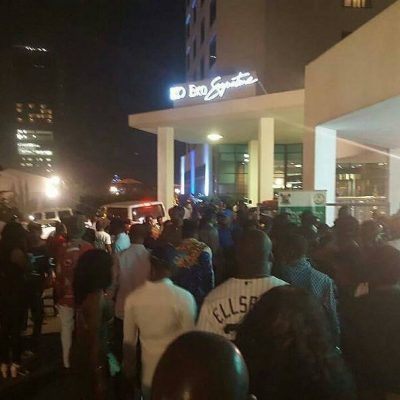 People trying to get into the venue for OLIC3