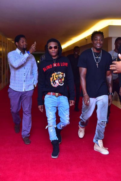 Wizkid arrived at the venue looking ready to get the biggest award of the night. Credit: Thenetng