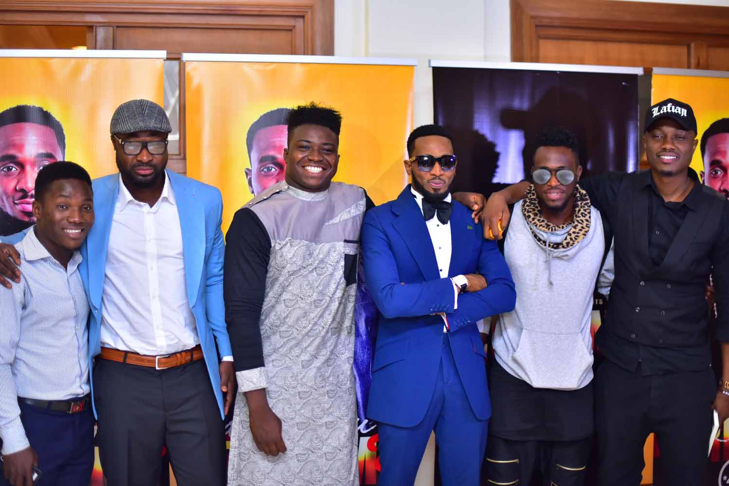 Harrysong, D’banj and Vector with the draw winners