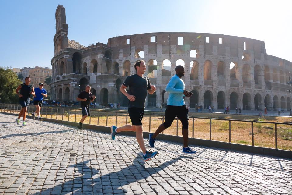 mark Zukaberg jogging in Rome