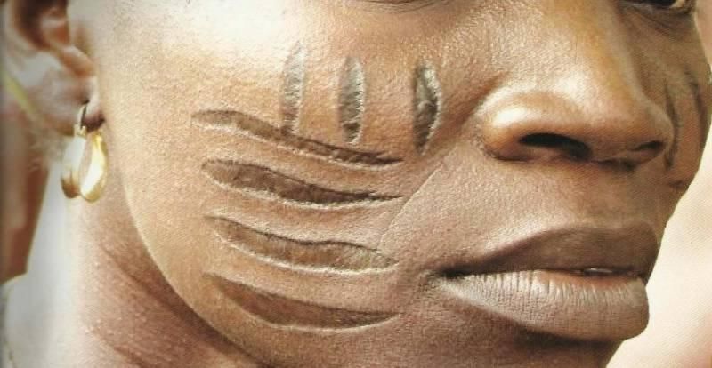 woman with tribal marks
