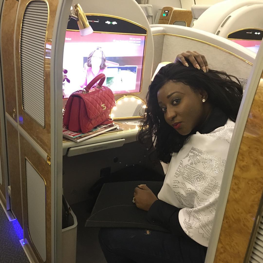 In the plane about to take off