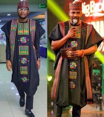 Ubi Franklin and Ebuka rocking the amazing three piece clothing.