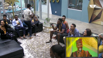 Screenshot of the housemates and host.